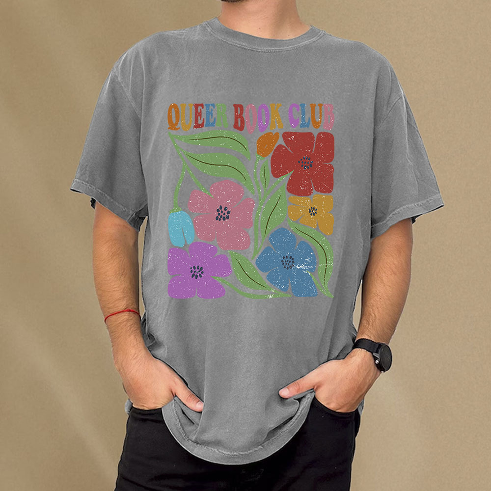 Pagewings Queer Book Club Unisex Washed T-shirt
