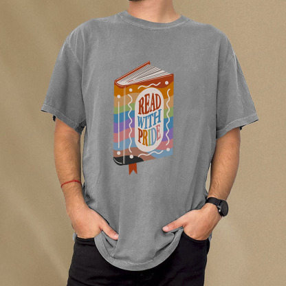 Pagewings Read with Pride Unisex Washed T-shirt