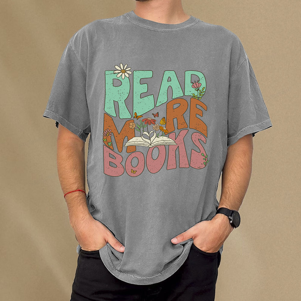 Pagewings Read More Books Unisex Washed T-shirt