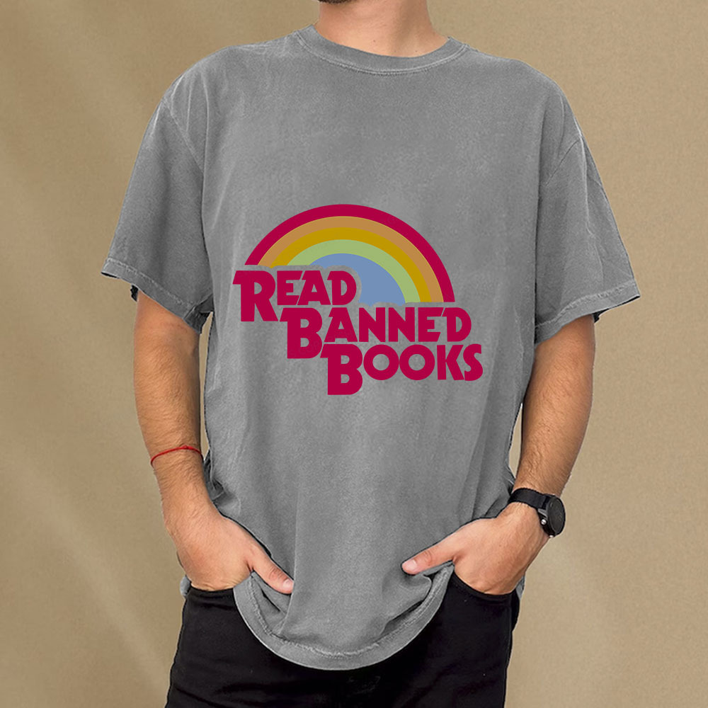 Pagewings Read Banned Books Unisex Washed T-shirt