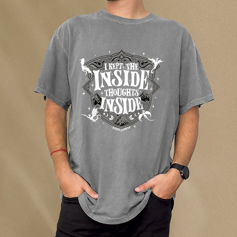 Pagewings I Kept The Inside Thoughts Inside Unisex Washed T-shirt