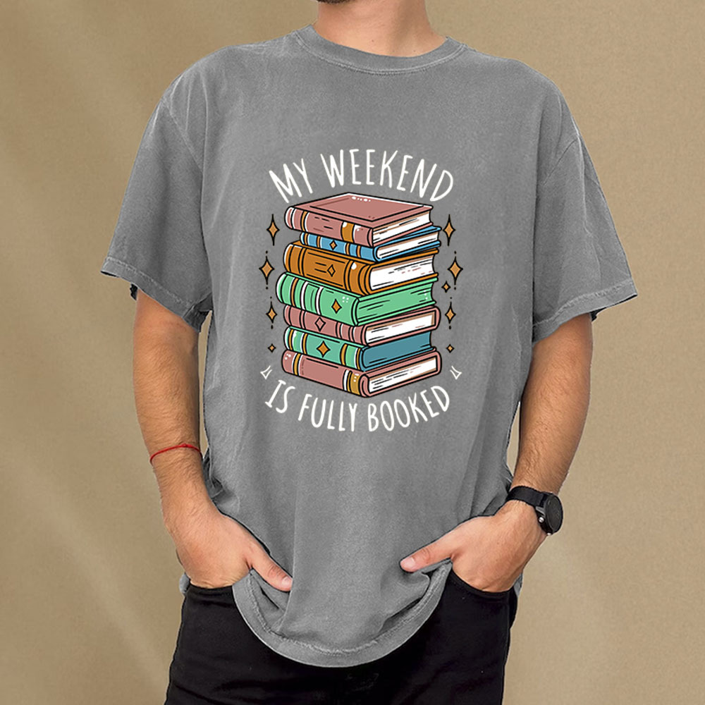 Pagewings My Weekend is Fully Booked Unisex Washed T-shirt