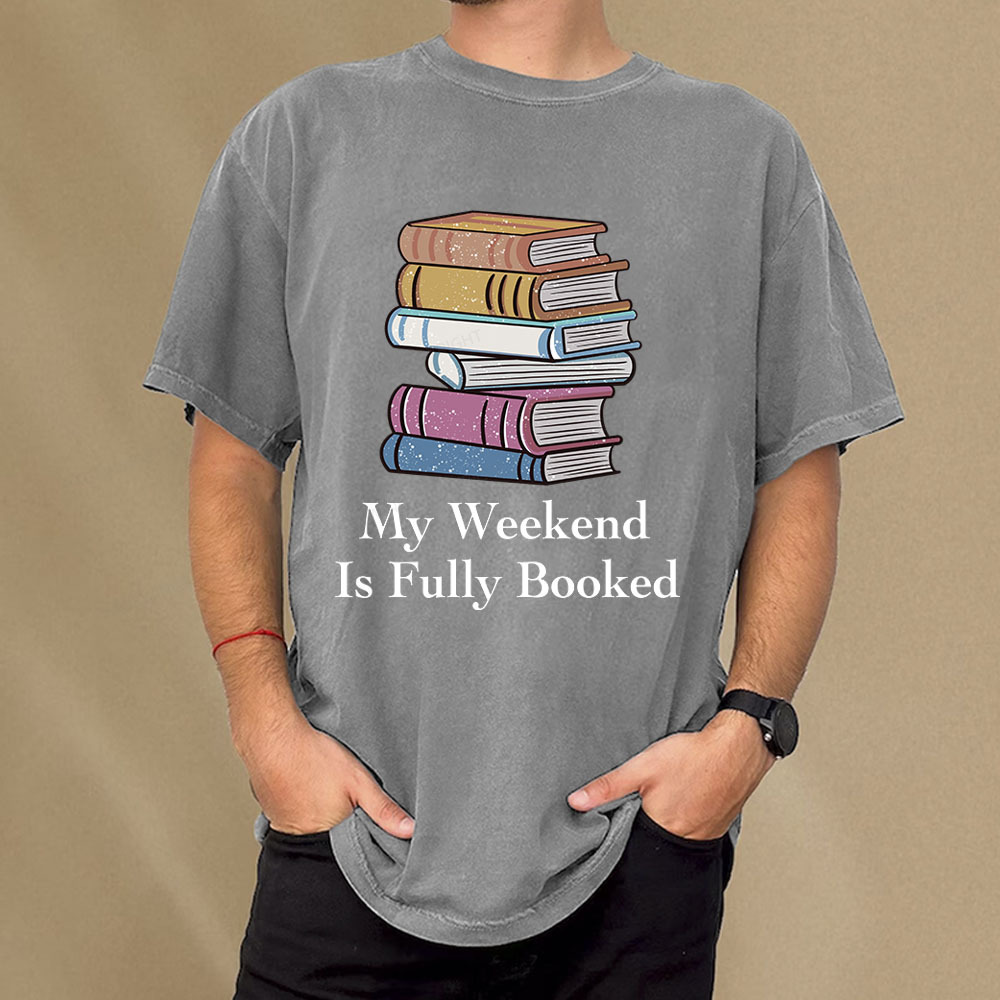 Pagewings My Weekend is Fully Booked Unisex Washed T-shirt