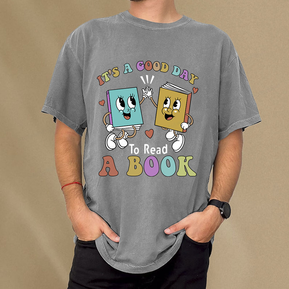 Pagewings It's A Good Day To Read A Book Unisex Washed T-shirt