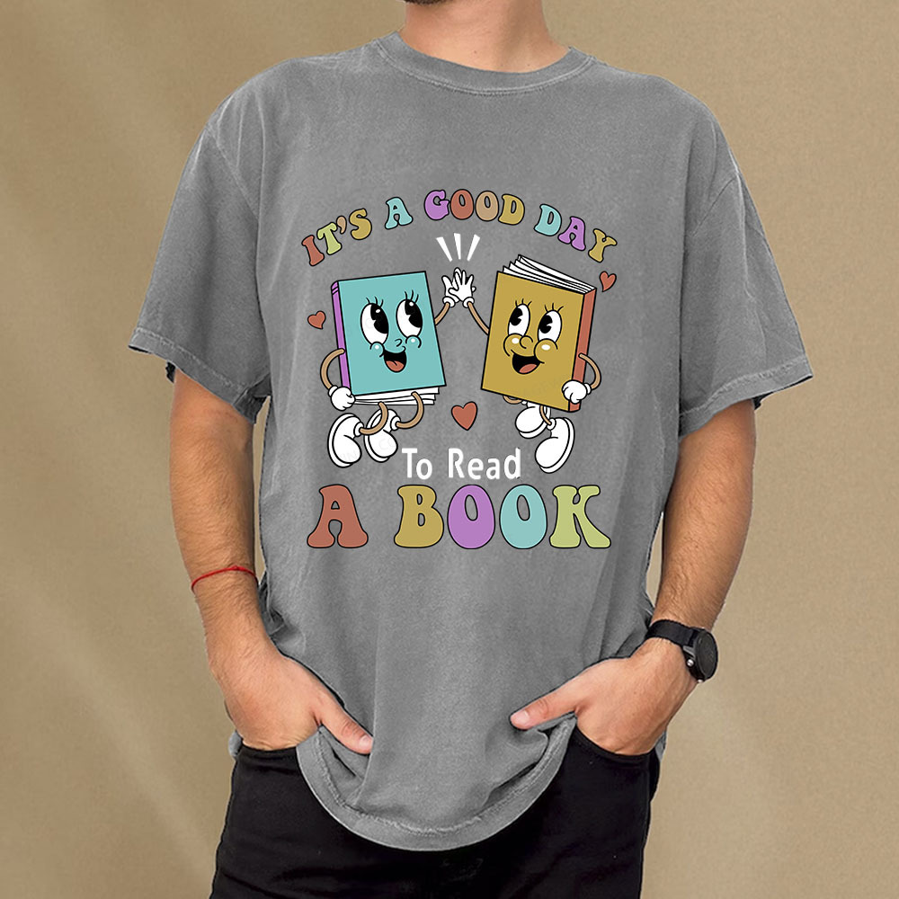 Pagewings It's A Good Day To Read A Book Unisex Washed T-shirt