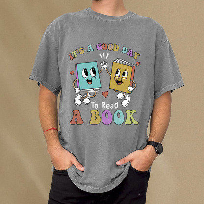 Pagewings It's A Good Day To Read A Book Unisex Washed T-shirt