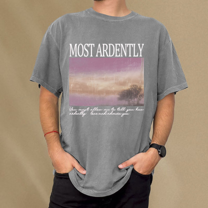 Pagewings Most Ardently Book Lover Unisex Washed T-shirt