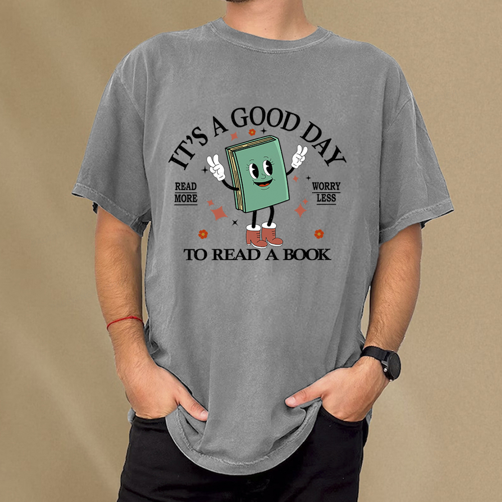 Pagewings Its A Good Day To Read A Book Unisex Washed T-shirt