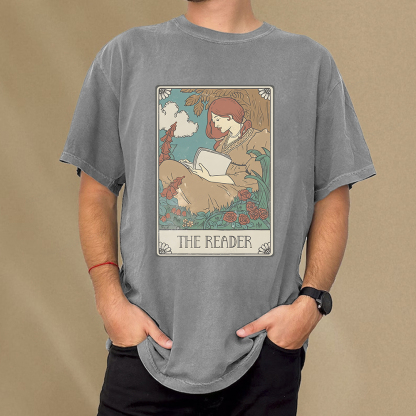 Pagewings Bookish Tarot Card Comfort Colors Unisex Washed T-shirt