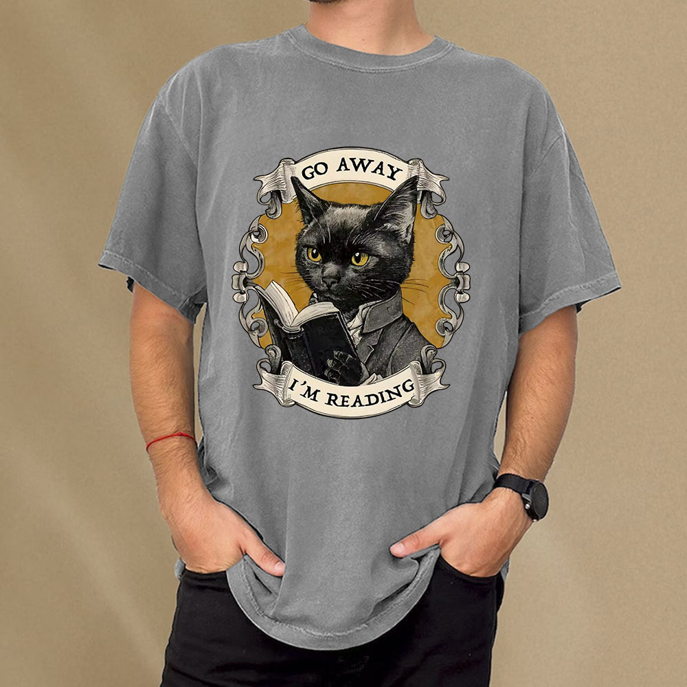 Pagewings Go Away I'm Reading Unisex Washed T-shirt