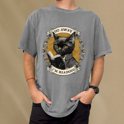 Pagewings Go Away I'm Reading Unisex Washed T-shirt