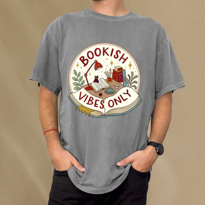 Pagewings Bookish Vibes Only Unisex Washed T-shirt