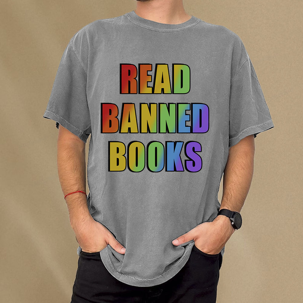 Pagewings Read Banned Books Unisex Washed T-shirt