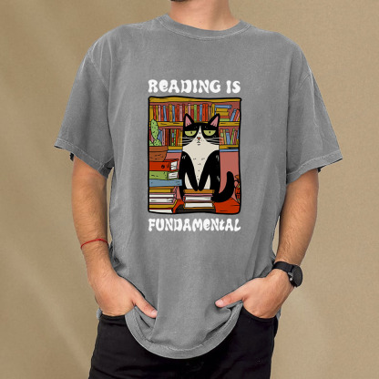 Pagewings Reading is Fundamental Unisex Washed T-shirt