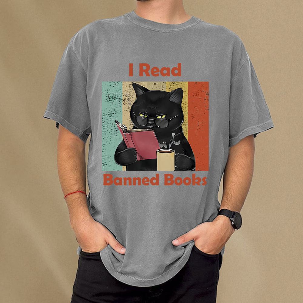 Pagewings I Read Banned Books Unisex Washed T-shirt
