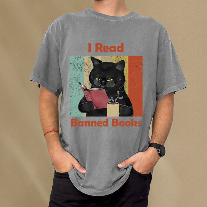 Pagewings I Read Banned Books Unisex Washed T-shirt