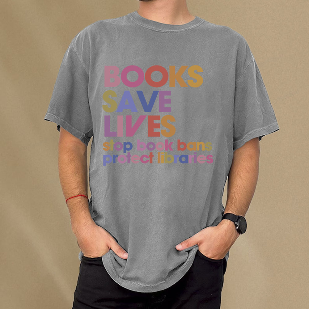 Pagewings Books Save Lives Unisex Washed T-shirt