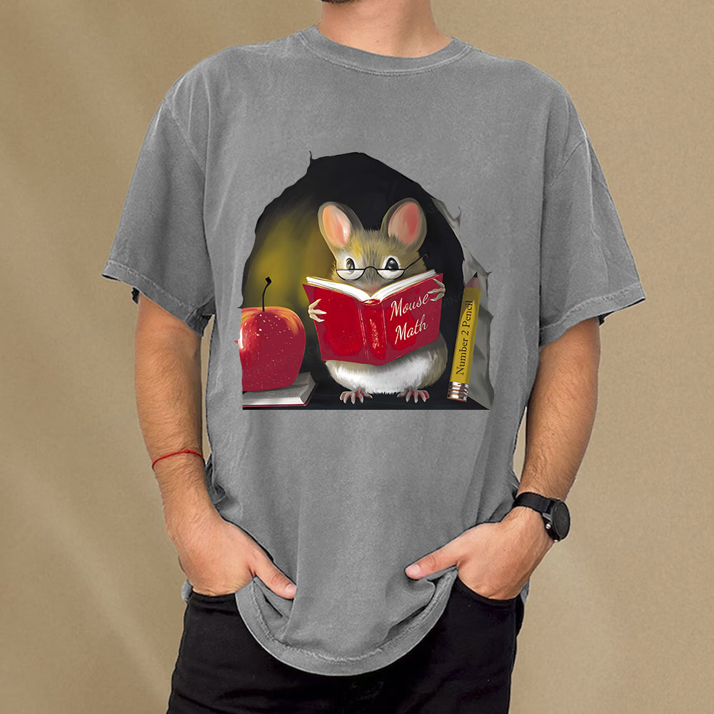 Pagewings Mouse Math Unisex Washed T-shirt