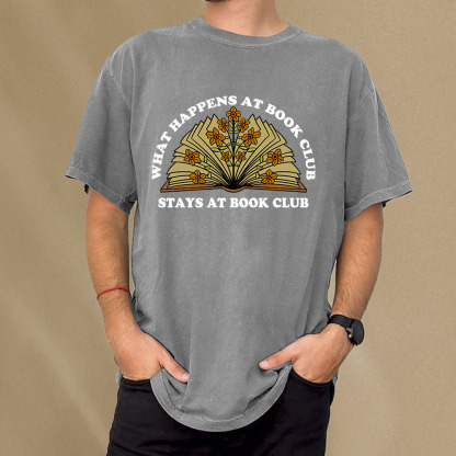 Pagewings Stays At Book Club Unisex Washed T-shirt