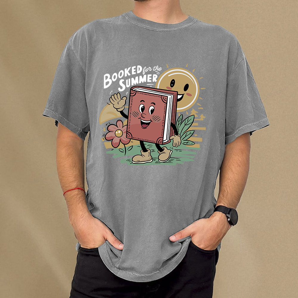 Pagewings Booked Summer  Unisex Washed T-shirt