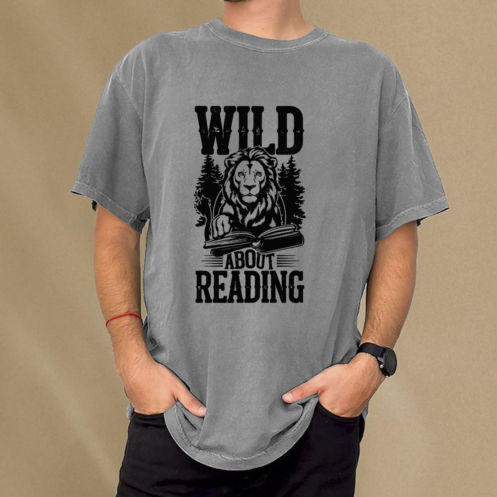 Pagewings Wild About Reading Unisex Washed T-shirt