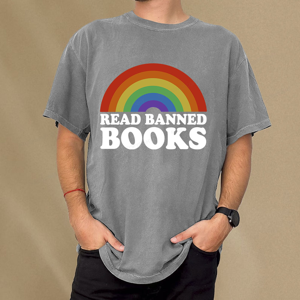 Pagewings Read Banned Books Unisex Washed T-shirt