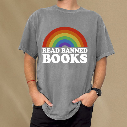 Pagewings Read Banned Books Unisex Washed T-shirt