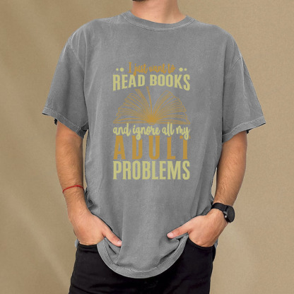 Pagewings I Just Want To Read Books Unisex Washed T-shirt