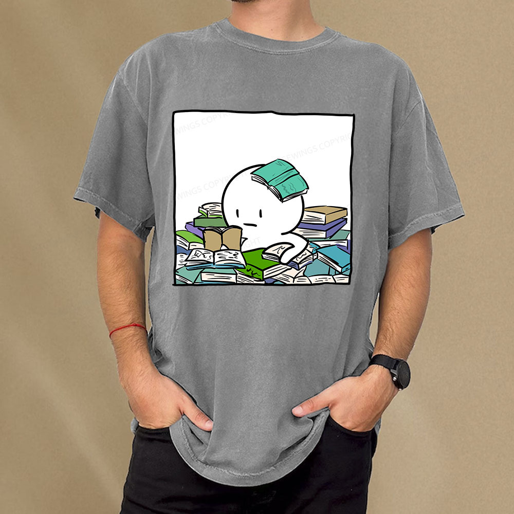 Pagewings Drowning In Books But Loving Every Moment Unisex Washed T-shirt