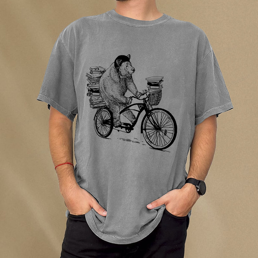 Pagewings Book Bear Unisex Washed T-shirt