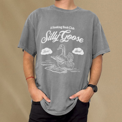 Pagewings Silly Goose Book Club Unisex Washed T-shirt
