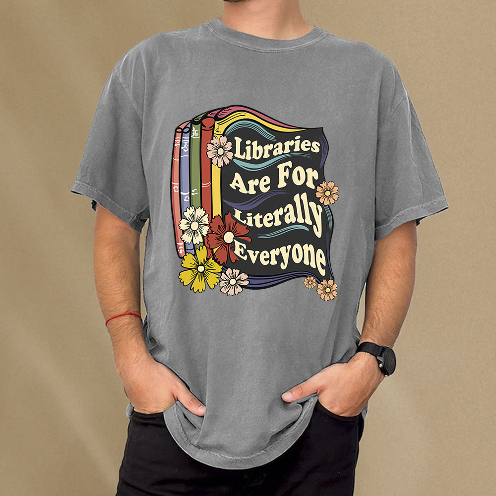 Pagewings Libraries Are For Literally Everyone Unisex Washed T-shirt