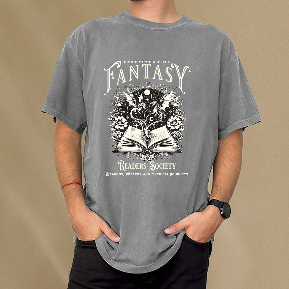 Pagewings Fantasy Readers Society Unisex Washed T-shirt