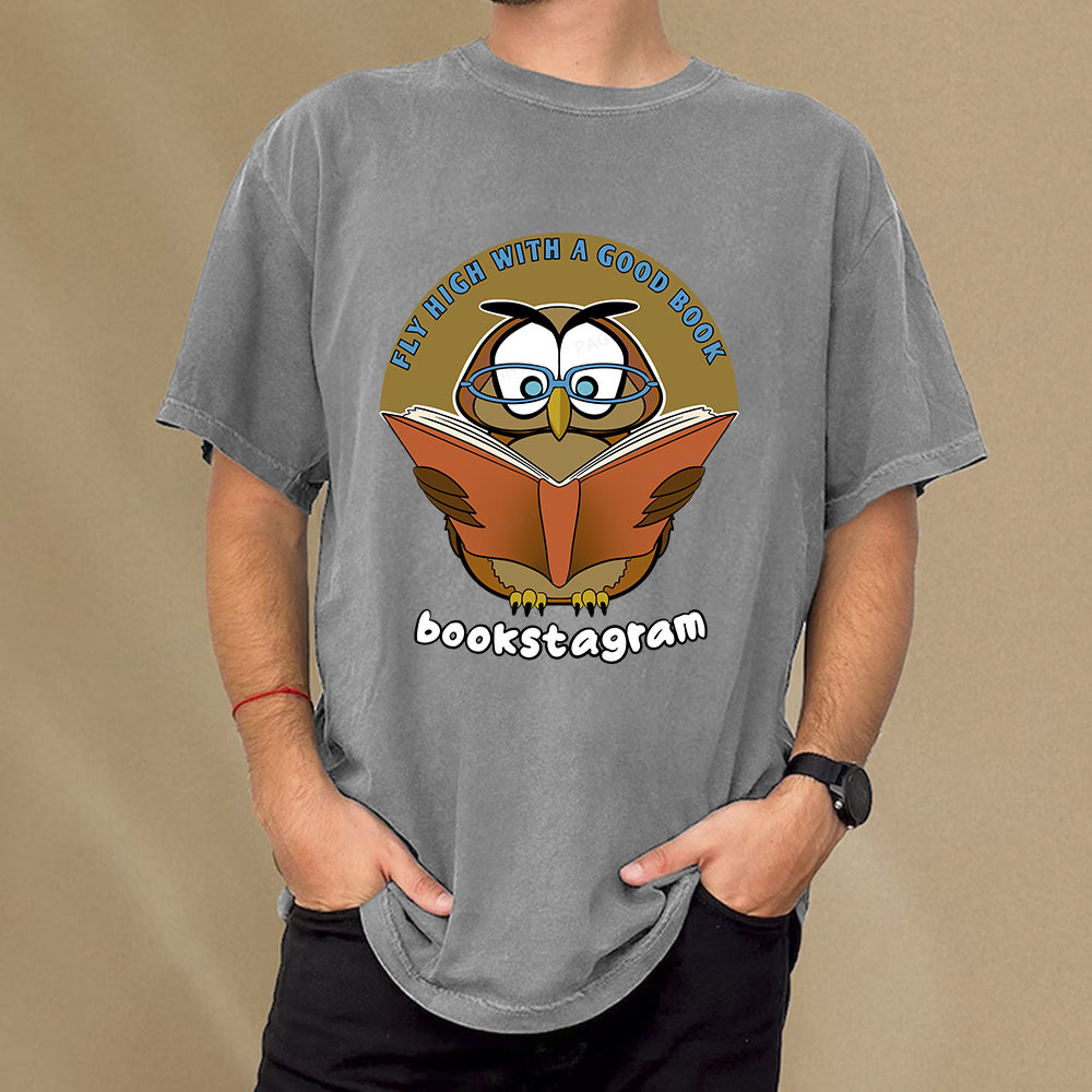 Pagewings Fly High With A Good Book Unisex Washed T-shirt