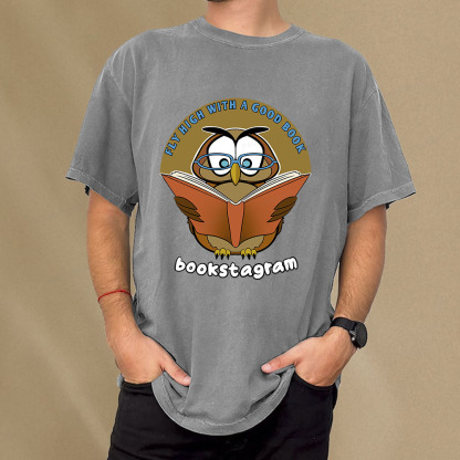 Pagewings Fly High With A Good Book Unisex Washed T-shirt