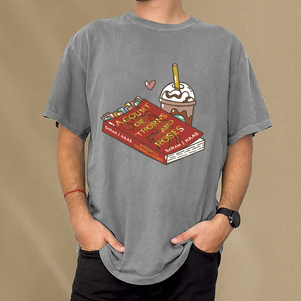 Pagewings A Court of Thorns and Roses Bookish  Unisex Washed T-shirt