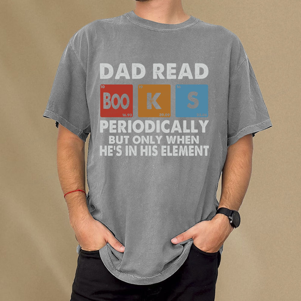 Pagewings Dad Reads Books Periodically Unisex Washed T-shirt