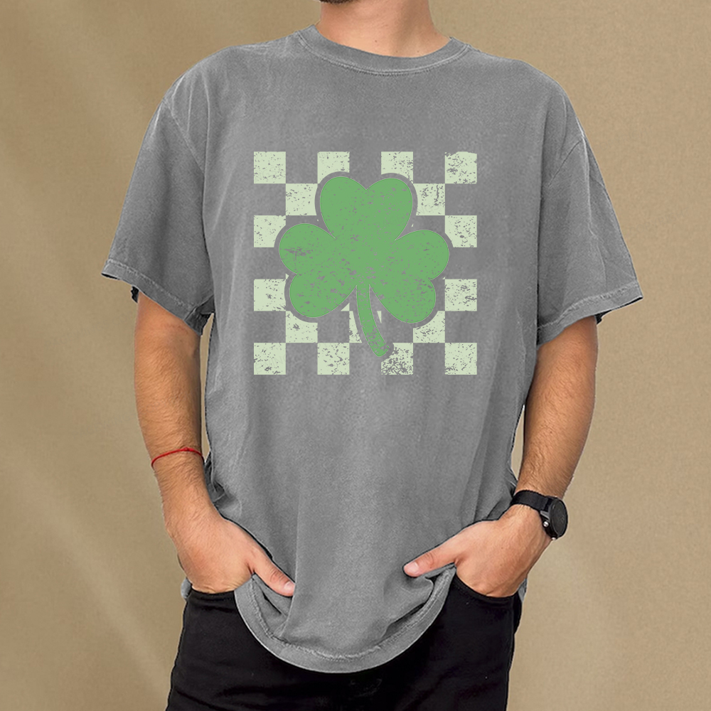 Pagewings St Patrick's Shirt, Shamrock Shirt Unisex Washed T-shirt