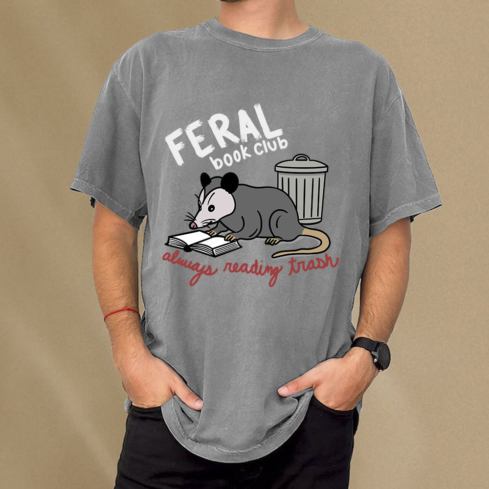 Pagewings Feral Book Club Unisex Washed T-shirt