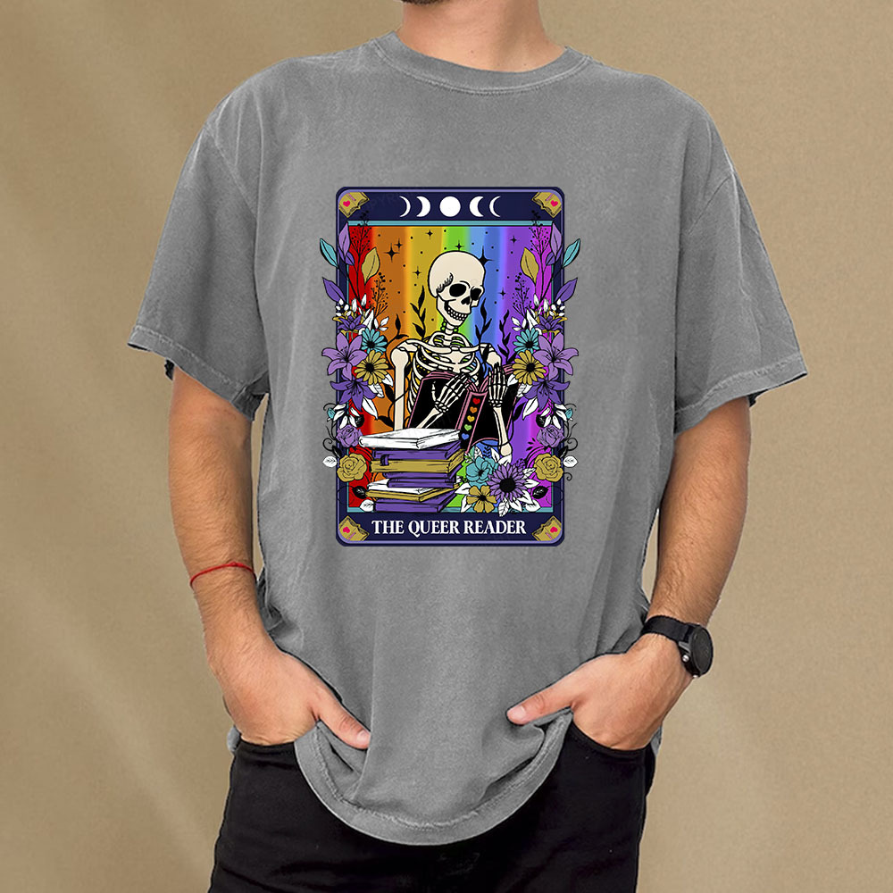 Pagewings The Queer Reader Unisex Washed T-shirt