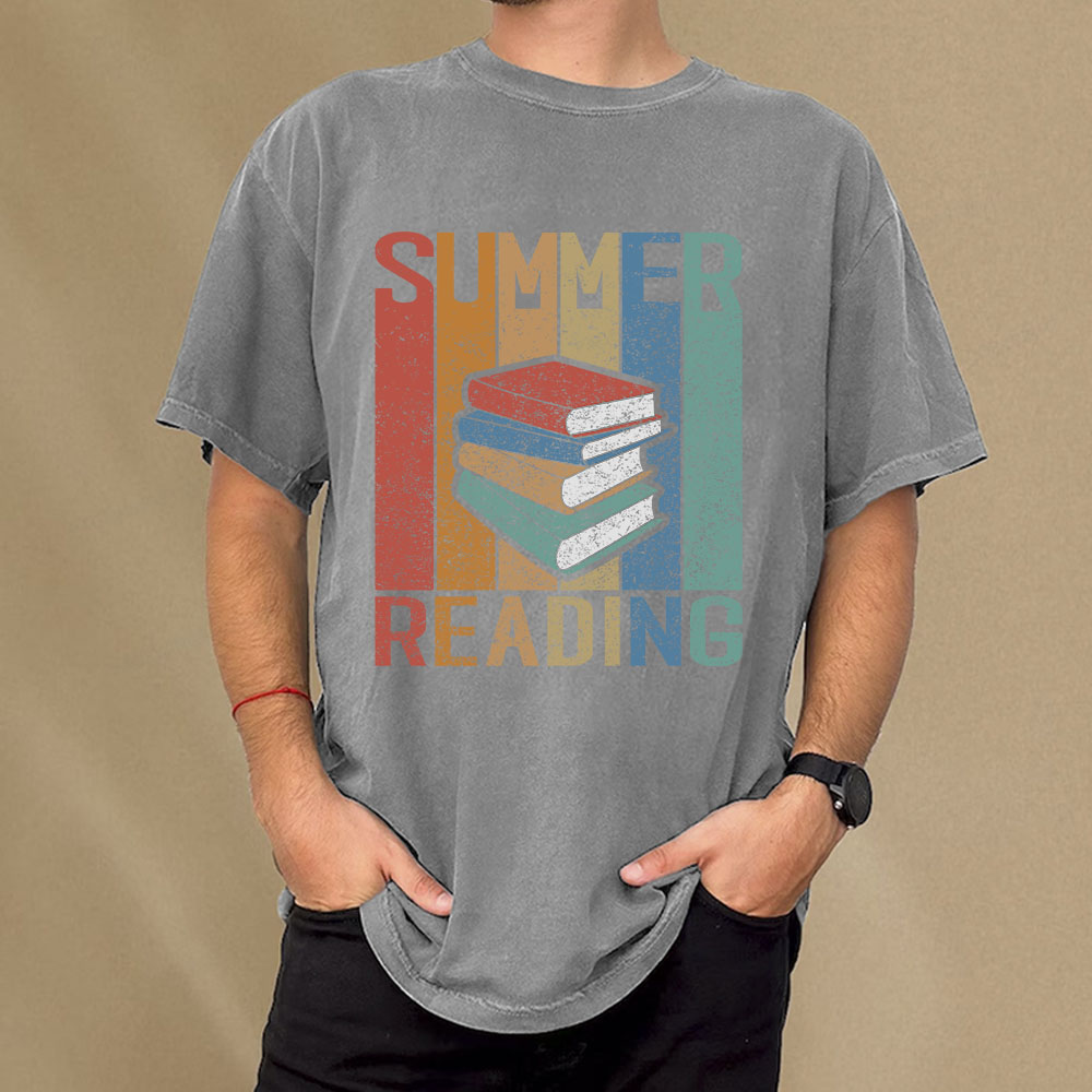 Pagewings Summer Reading Unisex Washed T-shirt