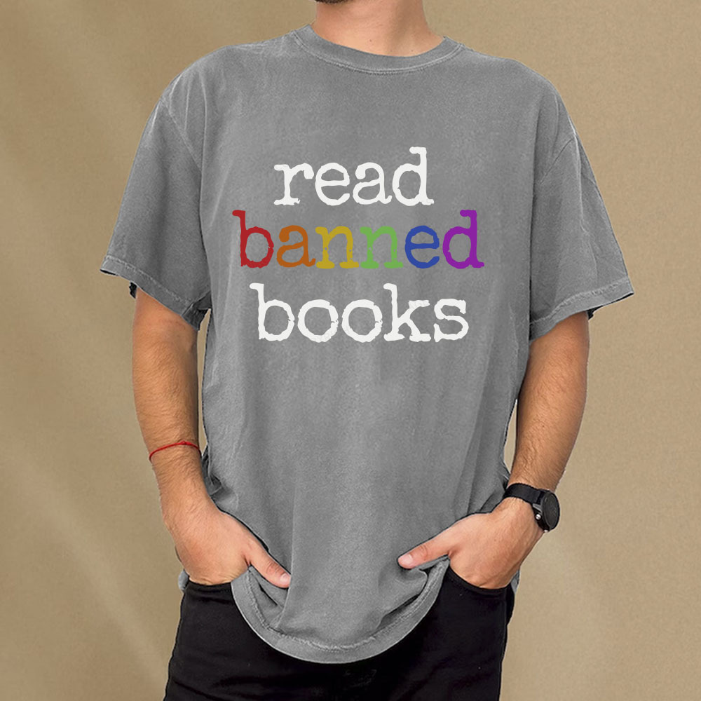Pagewings Read Banned Books Unisex Washed T-shirt