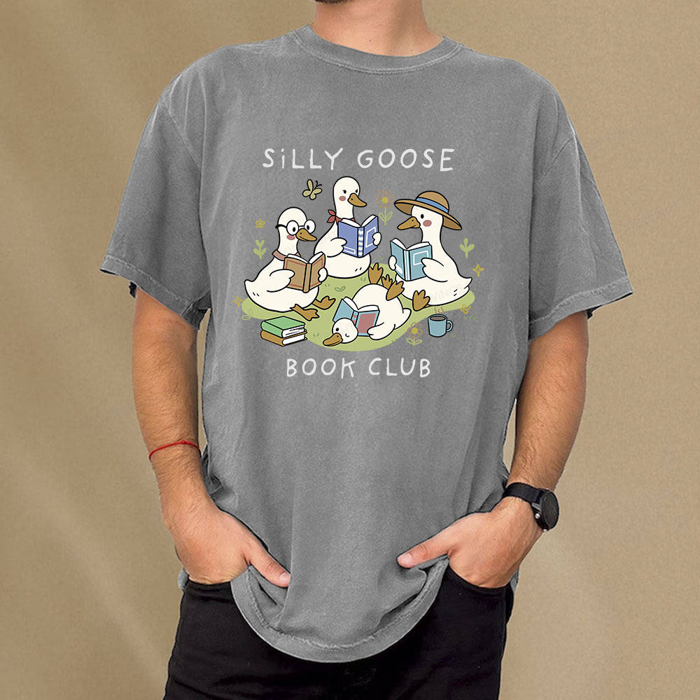 Pagewings Silly Goose Book Club Unisex Washed T-shirt