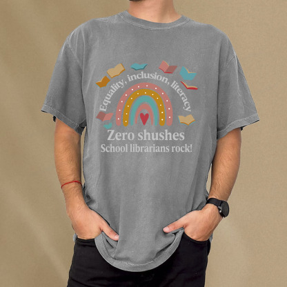 Pagewings Equality Inclusion Literacy Unisex Washed T-shirt