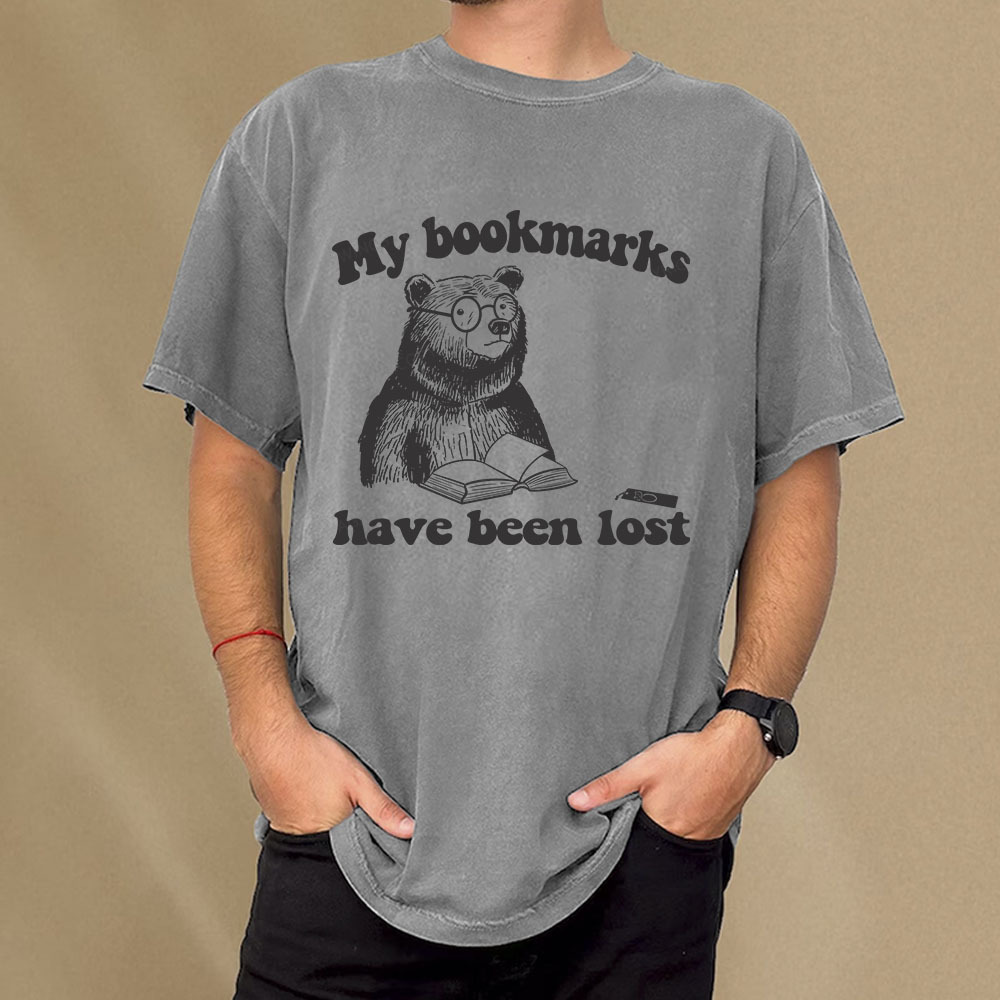 Pagewings My Bookmarks Have Been Lost Unisex Washed T-shirt