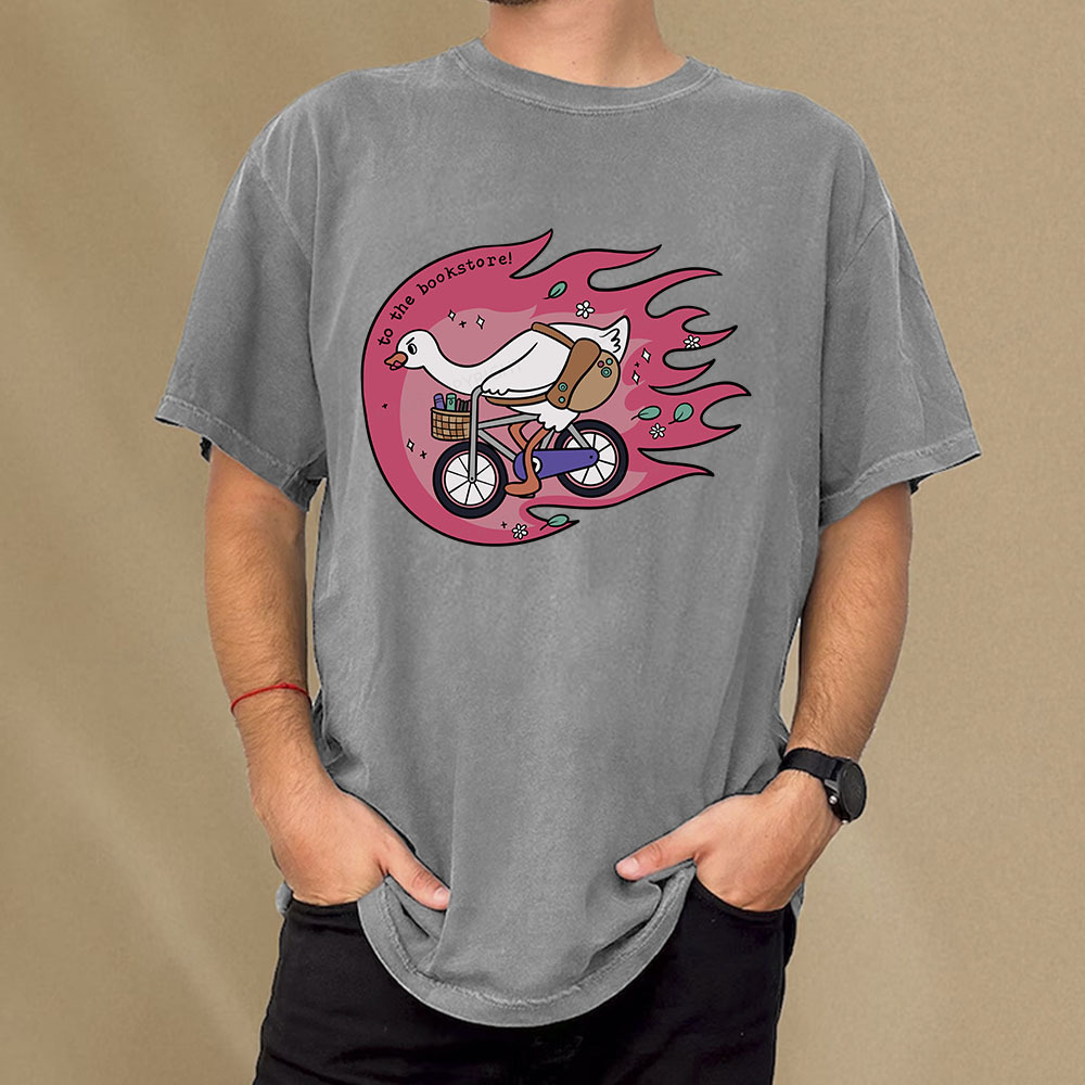 Pagewings To the Bookstore Unisex Washed T-shirt