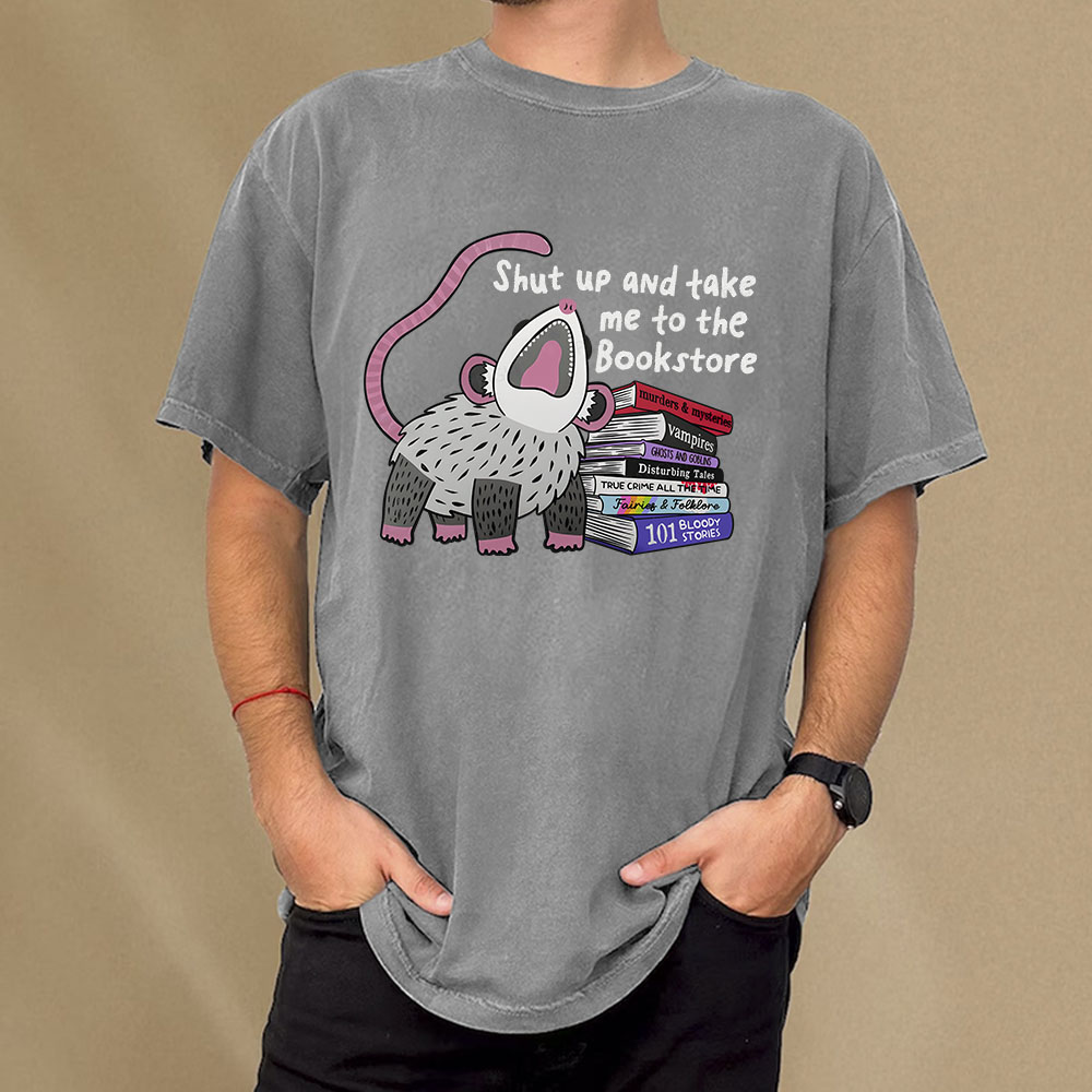 Pagewings Shut Up and Take Me to the Bookstore Unisex Washed T-shirt