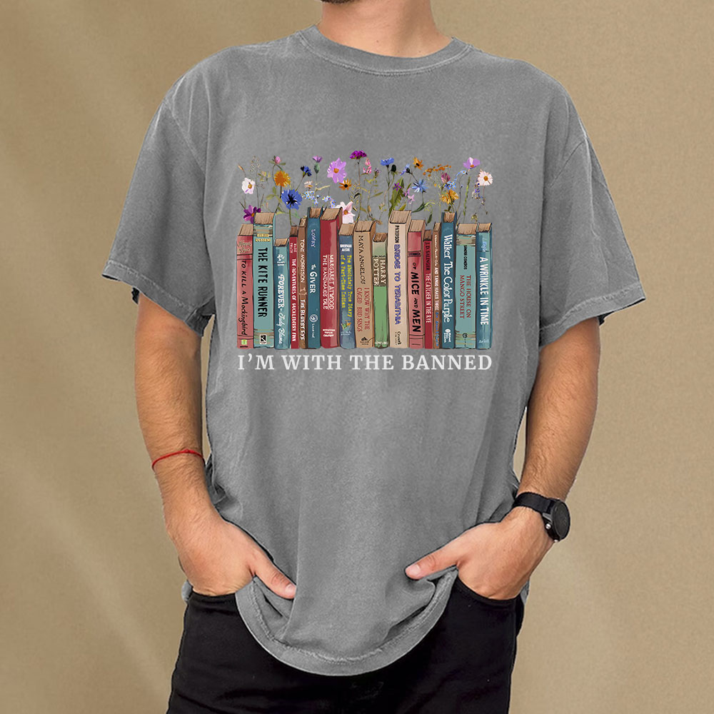 Pagewings I'm With The Banned Unisex Washed T-shirt