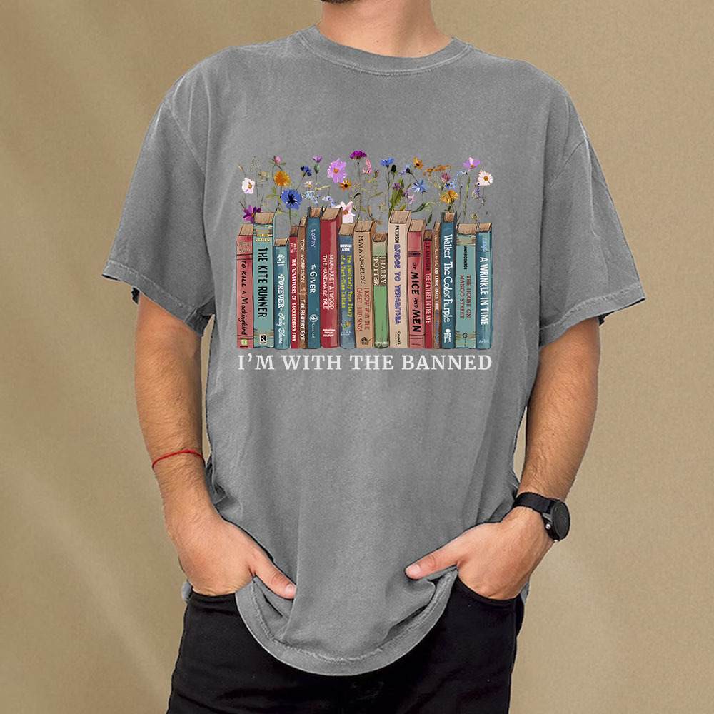 Pagewings I'm With The Banned Unisex Washed T-shirt