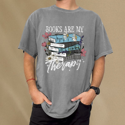 Pagewings Book Are My Therapy Unisex Washed T-shirt